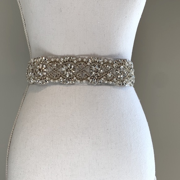 NEW | Embellished Wedding/Bridal Sash | Satin Ribbon Belt - Picture 1 of 5